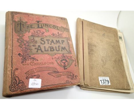 Vintage stamp album with worldwide postage stamp contents and another 