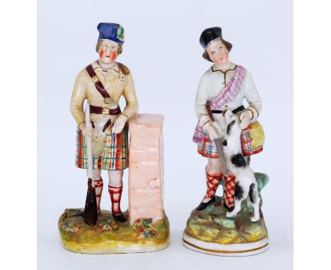 SCOTTISH: Two Staffordshire Pearlware Figures, including a rare portrait figure of John Brown; and Highlander with his Dog,  