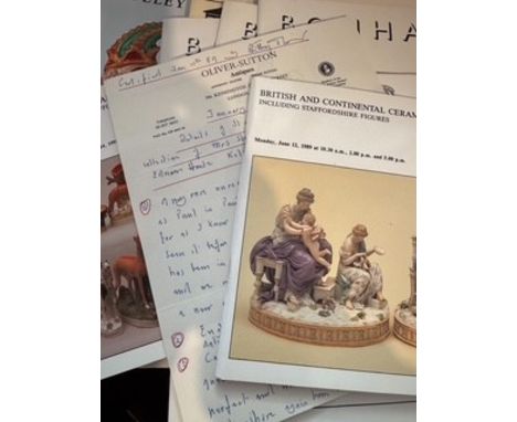 ARCHIVE: The Sheila Brooks Staffordshire Collection Archive: A large assortment of Reference Books, Catalogues and Papers rel