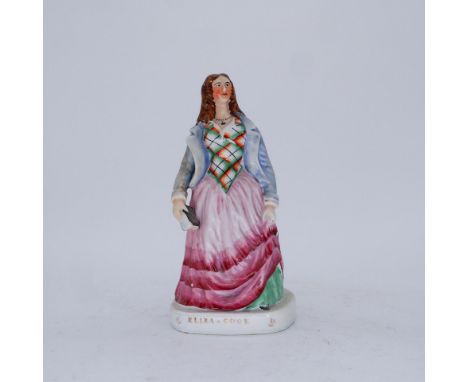 HISTORICAL: A fine Staffordshire Pottery Portrait Figure, modelled as 'Eliza Cook', circa 1849, attributed to the Alpha Facto