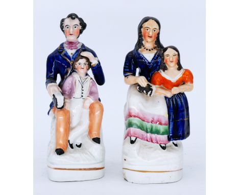 HISTORICAL: A pair of Staffordshire Pottery Portrait Figures, modelled as Elizabeth Fry; and Lord Shaftesbury, The Alpha Fact
