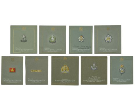 Of Colonial Regimental interest: Assorted hand-painted Regimental artist design pattern cards for sweetheart brooches retaile