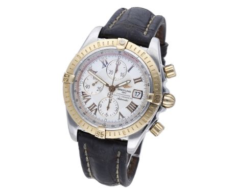 Breitling. A stainless steel and gold automatic chronograph wristwatch, Ref. C13356, Chronomat Evolution, circa 2008. Movemen