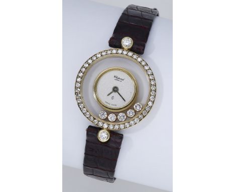 Chopard. A lady’s gold and diamond-set wristwatch, Ref. 4065, Happy Diamonds, circa 1995. Movement: quartz. Dial: silvered. C