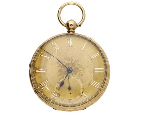 Geo. Thomson, Glasgow. A gold consular cased watch, 1862. Movement: gilded full plate, lever escapement, engraved balance coc