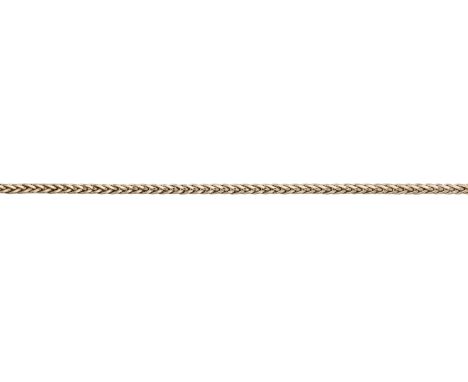 A 9ct gold spiga-link necklace chain, maker’s mark ‘S&S’, London hallmark for 1991, length approximately 44cm.  £340-£440  --