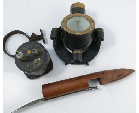 An Air Compass, type 5/17, no. 35849, together with a manifold pressure dual AN 5770-2-34 and another item marked 4. MK1 Fl 0