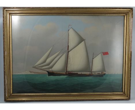 John Loos of Antwerp, 1890, oil on canvas, ships portrait of the Garibaldi, 24ins x 34.75insCondition Report:  Painting is be