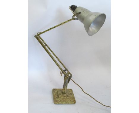A Herbert Terry &amp; Sons Angle Poise lamp, with marble effect and raised on a two stepped base