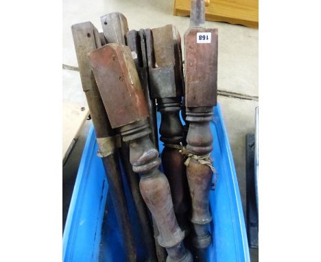 A QUANTITY OF VICTORIAN TABLE LEGS.