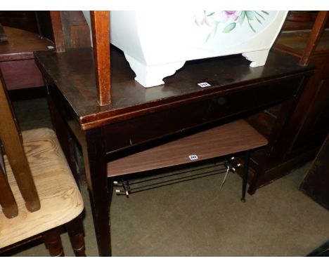 A 19TH CENTURY MAHOGANY FOLD OVER TEA TABLE.