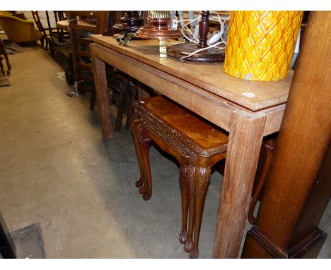 A TEAK HALL TABLE