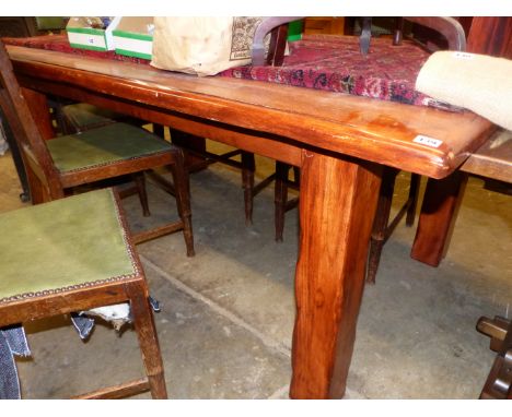 A MODERN RUSTIC STYLE DINING TABLE.