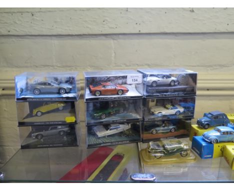 A set of nine James Bond car models by G.E. Fabbri, A Century of Cars models by Corgi and Solido and other die cast model car