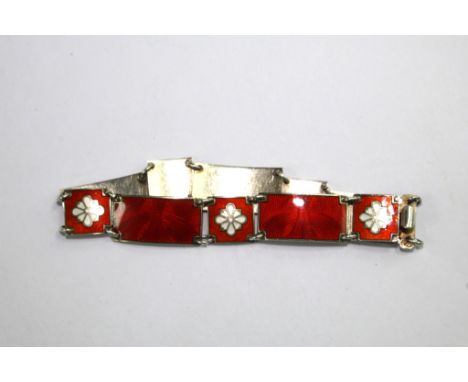 A Norwegian silver and enamel bracelet by David Andersen