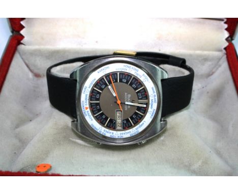 A Bulova Accutron World Timer model gentleman's wristwatch