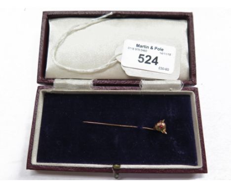 A 9 carat gold devils stick pin