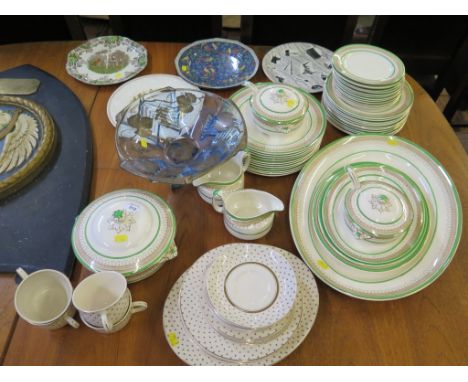 A Homemaker plate, 25cm diameter, a Maddock Ivory ware part tea service, a Losol ware dinner service and other plates