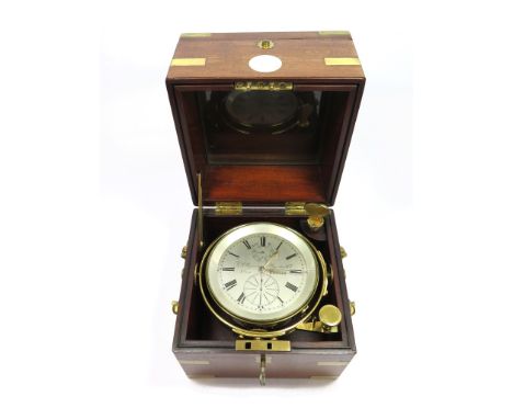A mid 19th century mahogany and brass cased chronometer by G.P. Payne, late of J. Bywater &amp; Co, Liverpool, the silvered d
