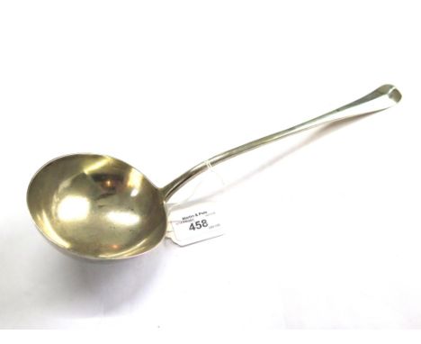 A large Victorian silver rat tail ladle