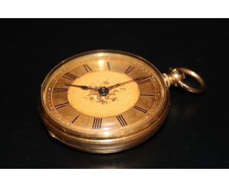 18ct Gold Pocket Watch, Case Stamped Inside Warranted 18 Carat Fine, Engine Turned Back With Central Unmonogrammed Plaque, Go