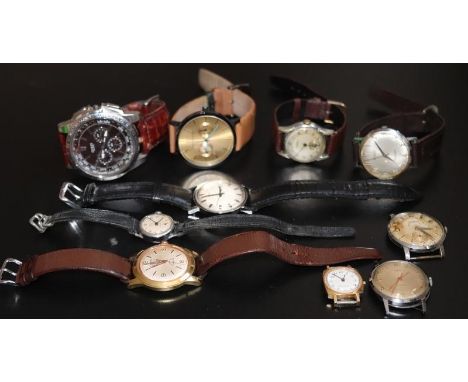 Mixed Collection Of Watches To Include Smiths Empire, Geneva 25 Jewel Super Automatic, Timex, Eterna, Accurist, Roamer,Ted Ba