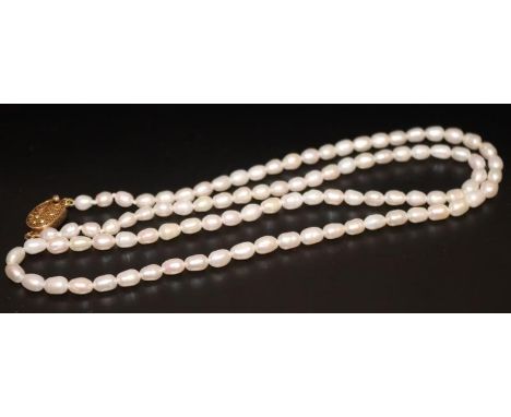 Pearl Necklace With Silver Clasp Stamped 925S , 21 Inches 