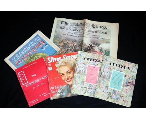 Bag of old ephemera to include:Two 1947 issues of "The Citizen" magazineA March 1951 copy of the magazine "Silver Screen" fea