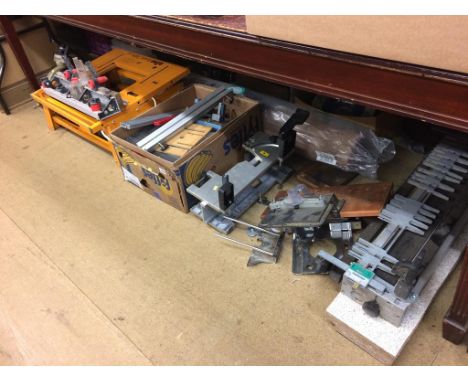 A quantity of assorted tools to include a router stand
