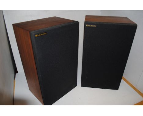 Speakers, a pair of Snell Acoustics Type K SN10173 wooden cased together with black metal stands generally good condition unt