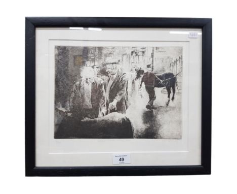 LIMITED EDITION FRAMED SIGNED PRINT - CASTLEWELLAN HORSE FAIR 