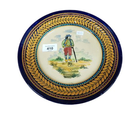 QUIMPER WARE GLAZED PLATE 