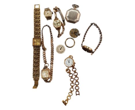 BAG OF VINTAGE WATCHES &amp; FOB WATCH 