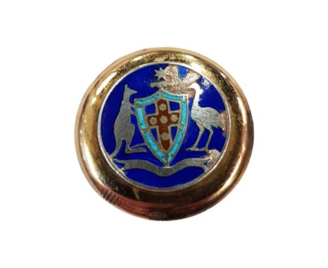 9 CARAT &amp; SILVER ENAMEL AUSTRALIAN BADGE 3.6 GRAMS 