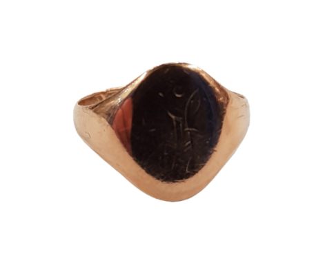 9 CARAT GOLD SIGNET RING 2.3 GRAMS 
