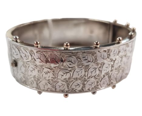 VICTORIAN SILVER CUFF BANGLE BIRMINGHAM 1894/95 