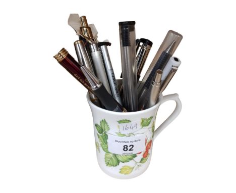 MUG OF VINTAGE PENS 
