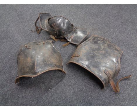 A reproduction Civil War style breastplate and helmet  