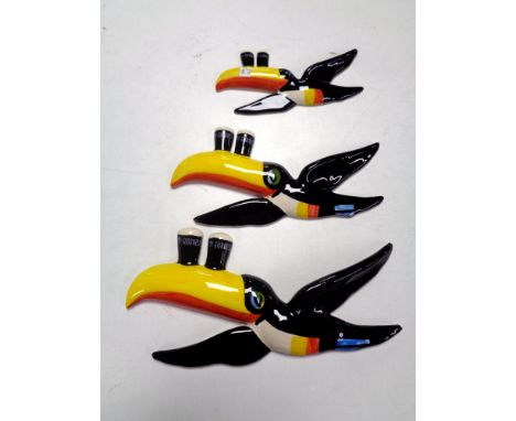 A graduated set of three Carlton ware Guinness toucans   