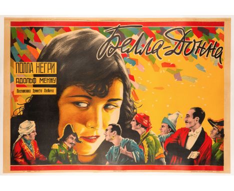 A SOVIET FILM POSTER FOR BELLA DONNA, CIRCA 1926 BELLA-DONNA ([Tiflis]: Goskinprom SSR Gruzii [State Cinema Studio of the Geo