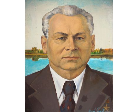 LEONID SOKOV (RUSSIAN 1941-2018) Portrait of Konstantin Chernenko, 2006 oil on canvas 126 x 98.5 cm (49 5/8 x 38 3/4 in.) sig