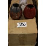 Vase Pottery 7" mixed colors