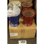 Vase Pottery 7" mixed colors