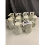 10 pcs white coffee pots, 4 no lids