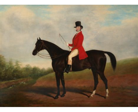 James Loder of Bath (1784-1860) Portrait of a huntsman on a bay horse Signed, indistinctly dated and inscribed JLoder Pinx/Ba