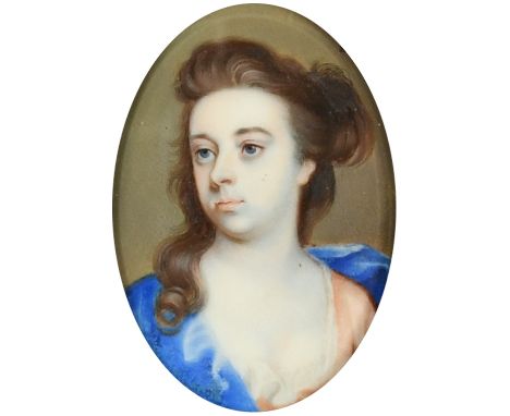 λChristian Richter (Swedish 1678-1732) Portrait miniature of Eleanor Brownlow, Lady Tyrconnel (1691-1730) Oval, in a rectangu