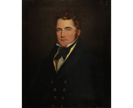 English School c.1840 Portrait of a gentleman, probably a member of the Murray family, half-length, wearing a black coat and 