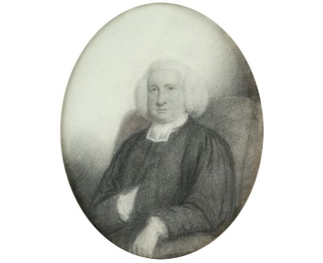 John Taylor (1739-1838) Portrait of Dr Lowry of Queen's College, Oxford, seated, wearing black robes Inscribed Dr Lowry/ Quee