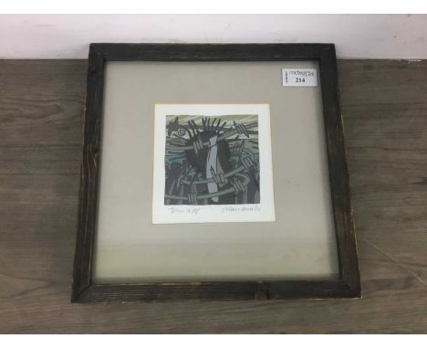 ALAN COWIE,TOTEM II,print on paper, signed, titled, numbered artist's proof and dated '86,overall size 28cm x 28cm,Mounted, f