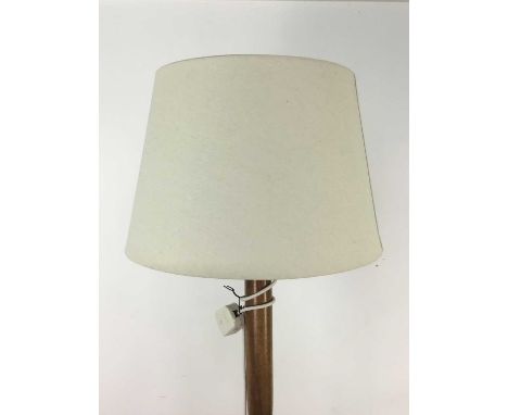 HARDWOOD STANDARD LAMP,188cm high, with cream shade 